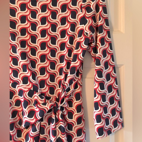 Talbots Dress Geometric Print Self Tie Sz S - Picture 4 of 5